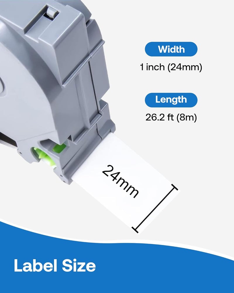 Kapike TZE-251 Tape Replacement Compatible for Brother P-Touch TZe-251 Black on White 1 Inch Labels 24mm 0.94 Laminated Label Tape for Ptouch PTD400 PTD410 PT-D610BT PTD460BT, 4 Pack - Image 2